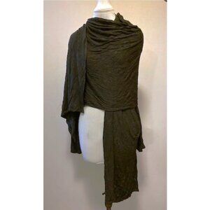 Temper Black stretchy shawl cardigan with inset batwing sleeves